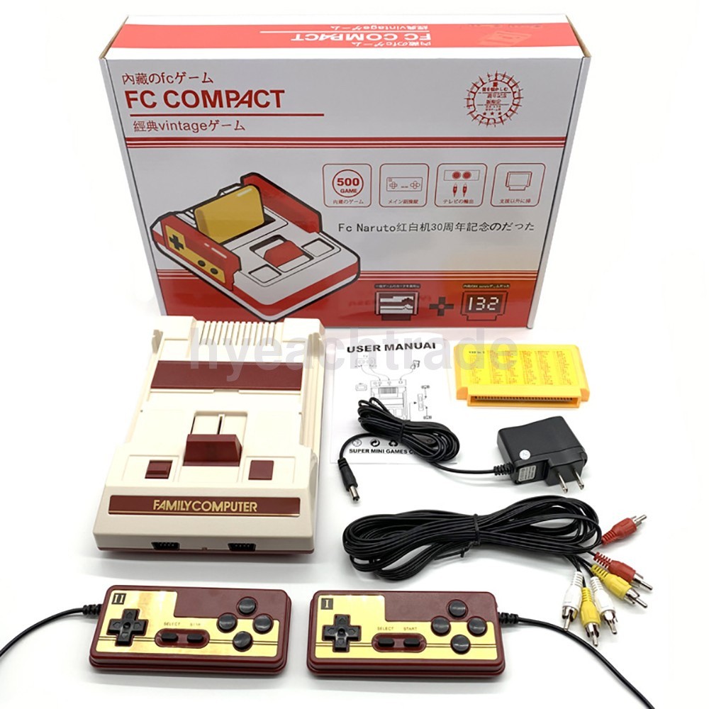 8-bit TV game console FC nostalgic red and white console with 500 built-in games