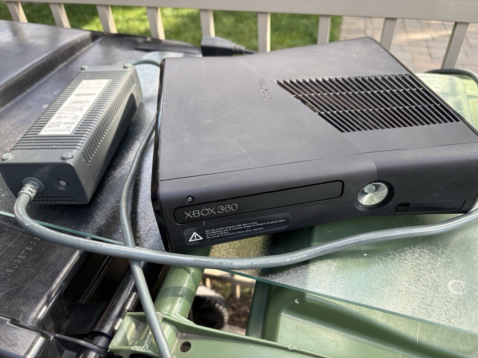 Microsoft Xbox 360 S Slim Black Console Model 1439 Tested Working -No Controller