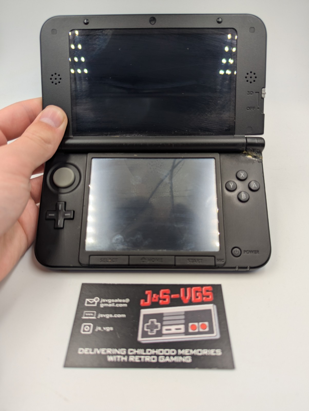 Nintendo 3DS XL Blue Black Console Glued Hinge Tested