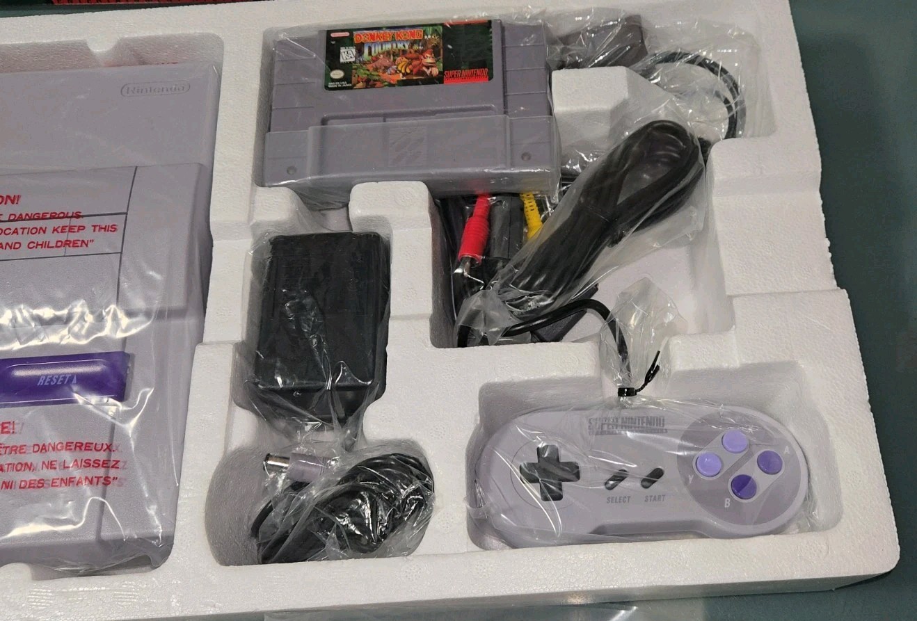 NEW Super Nintendo Donkey Kong Country SNES SYSTEM, EXTREMELY RARE! READ!