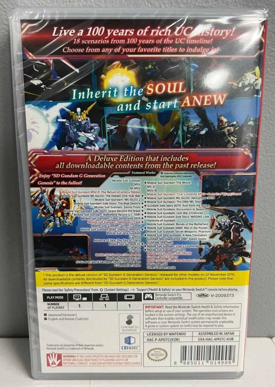 SD Gundam G Generation Genesis Switch (English) Brand New Game Special (2021)