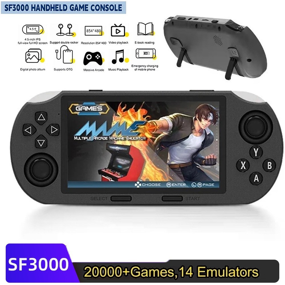 SF3000 Retro Handheld Game Console 4.5″ IPS Screen Built-in 20000+ Classic Games