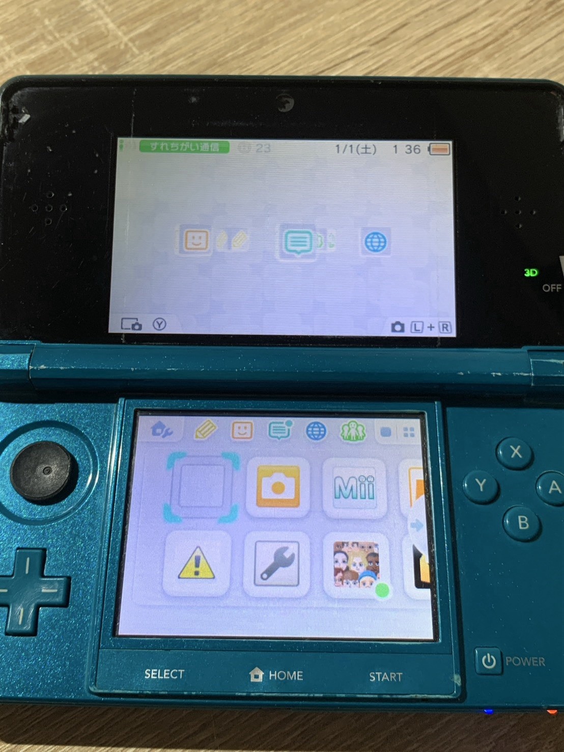 0689 Nintendo 3DS Aqua Blue Normal TESTED 290g