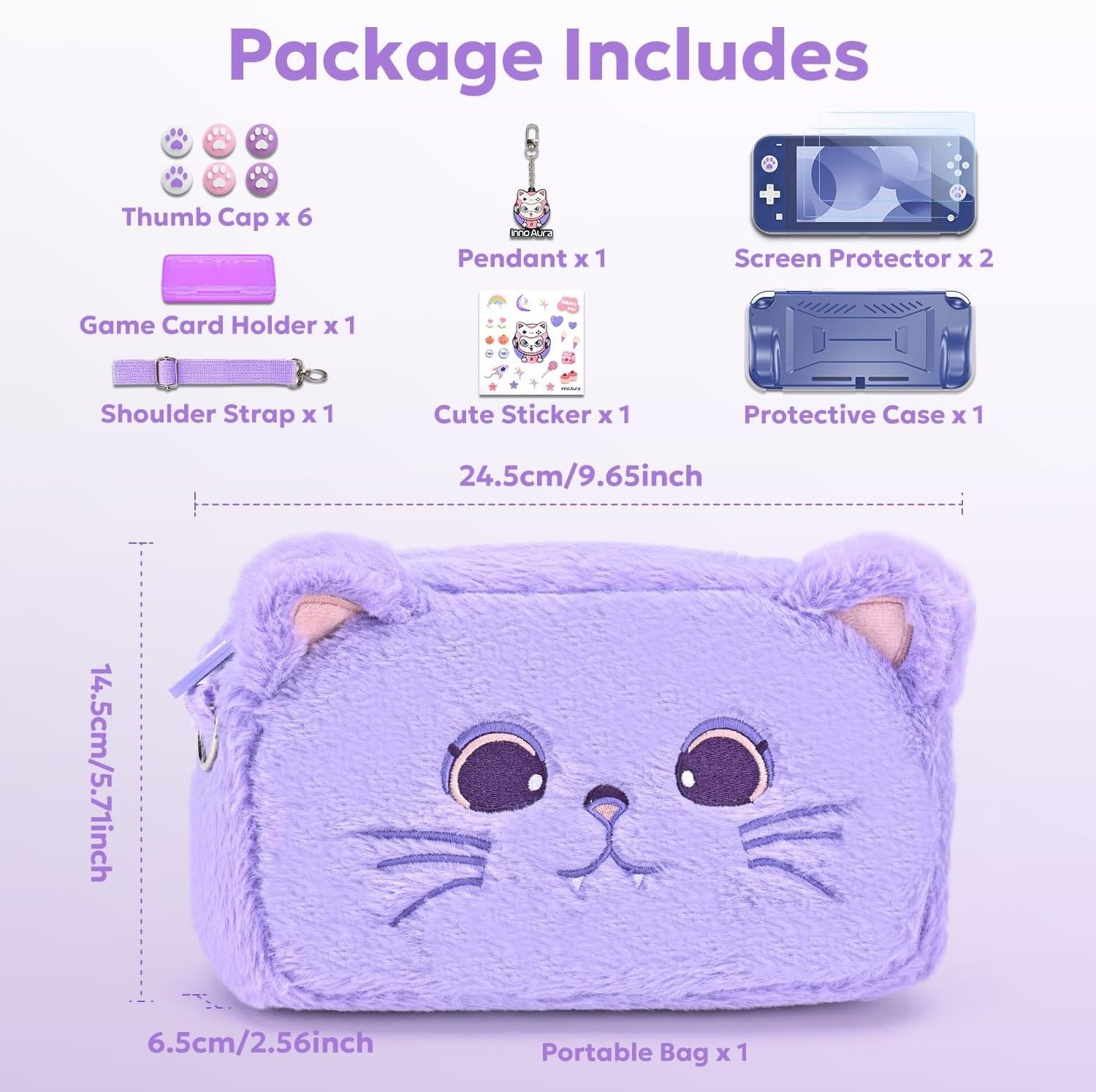 Switch Lite Protective Case Bundle with Game Card Holder and Screen Protectors