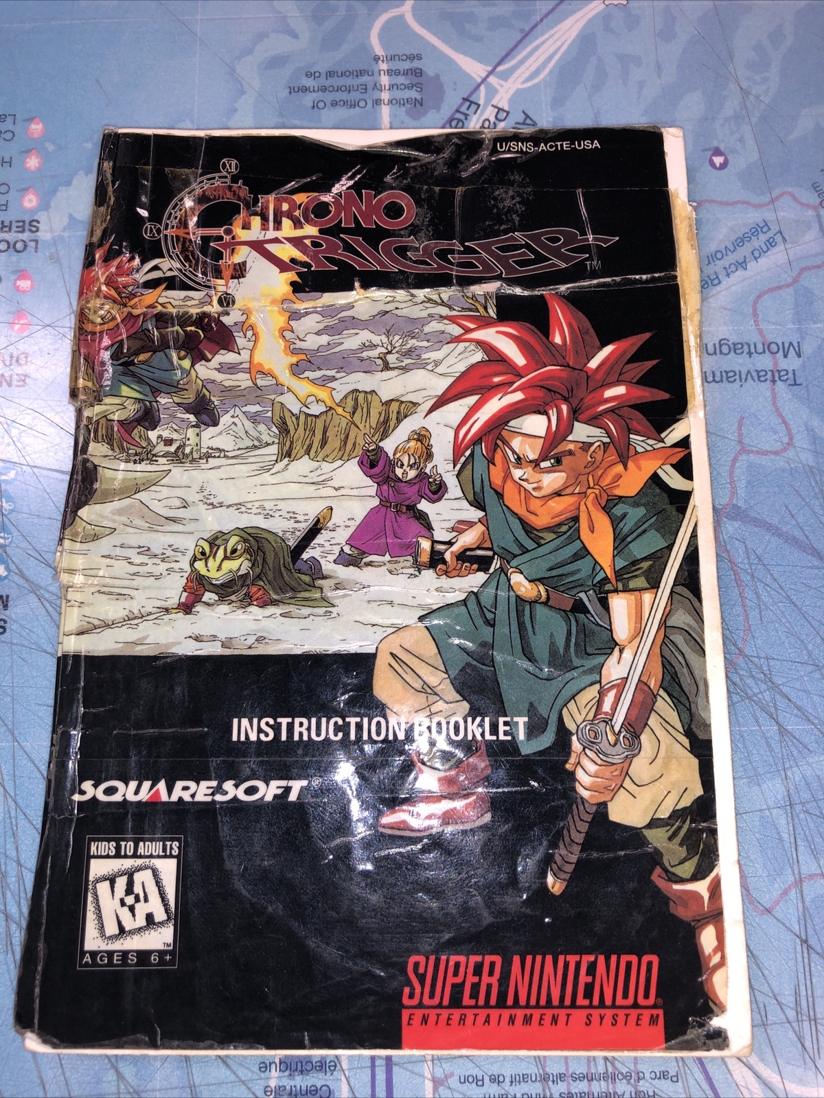 CHRONO TRIGGER SUPER Nintendo Instruction Booklet Manual ENGLISH / SNES