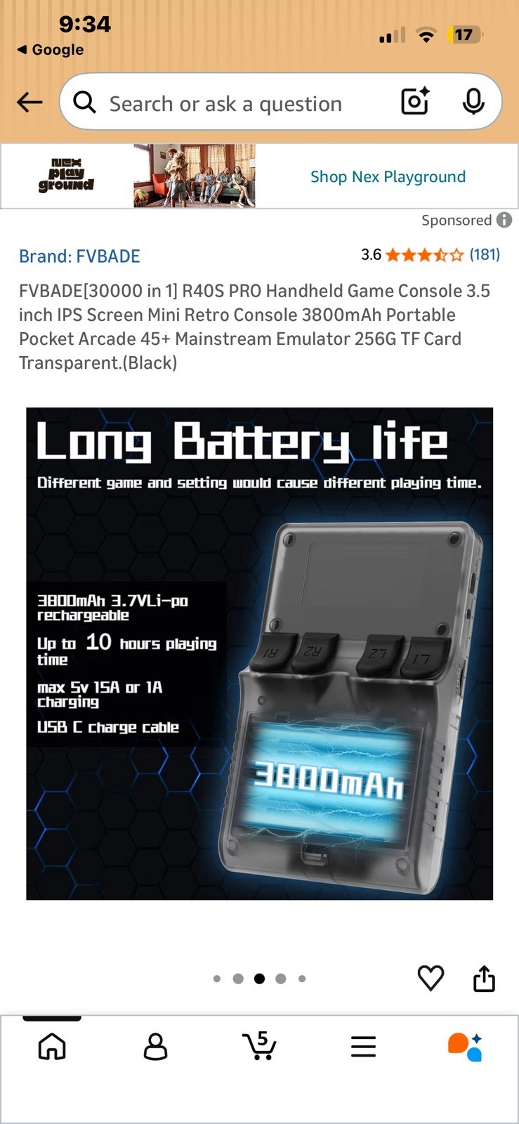 R36S Retro Handheld Game Console, 3.5 Inch 640×480 IPS Screen