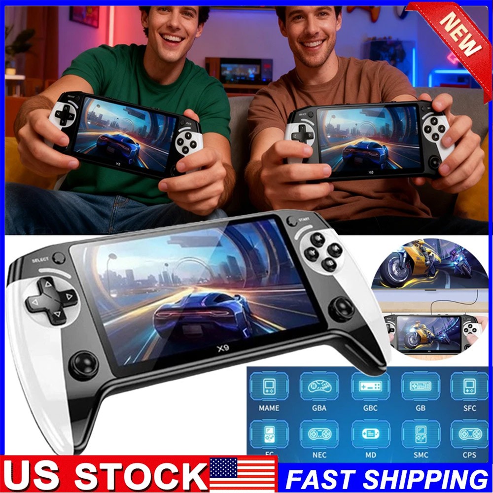 X9 Retro Handheld Game Console – 5.5” Screen, 3000 Games, Type-C Charging OY
