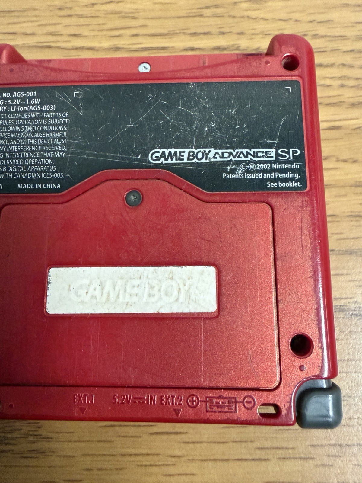 Nintendo Game Boy Advance SP Console (AGS-001) Flame Red Tested – No Charger