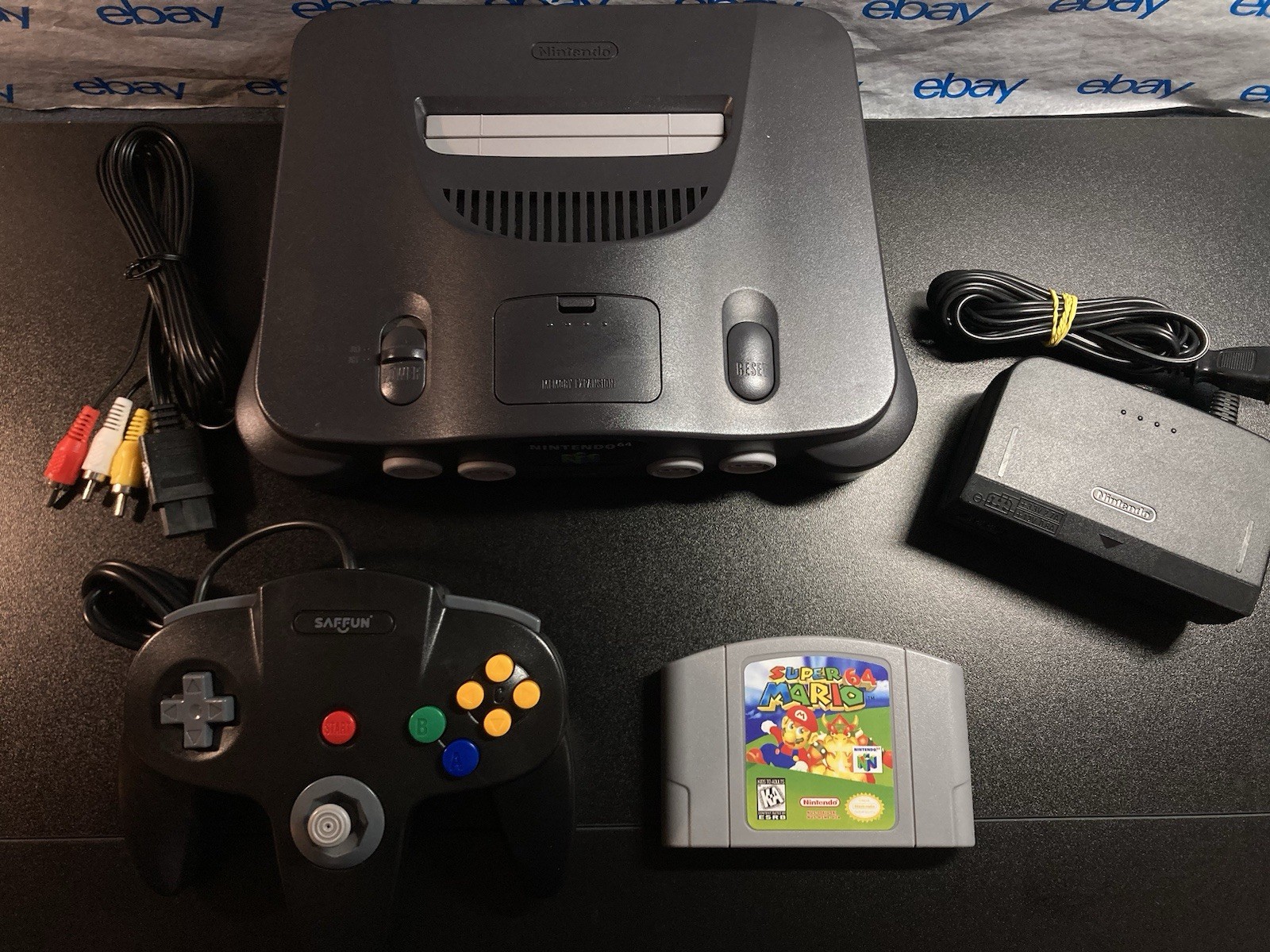 Nintendo 64 N64 Console + Super Mario 64+Controller+Cords