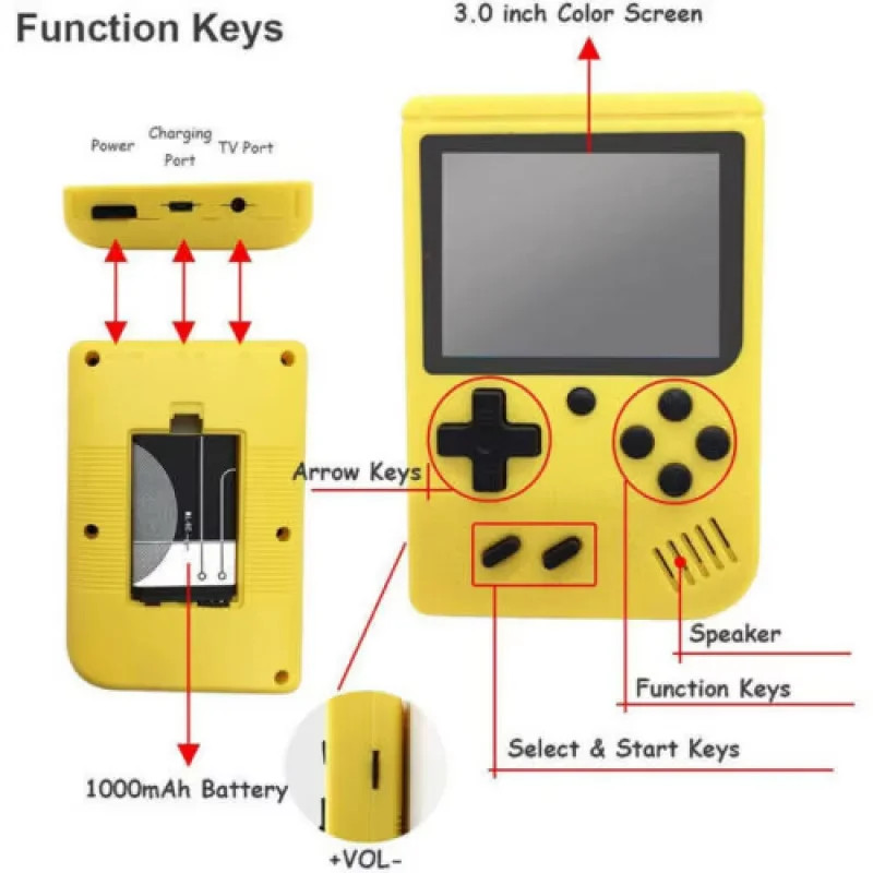 Built-in 500+ Classic arcade retro games Console for TV 5 inch Video Game Handhe