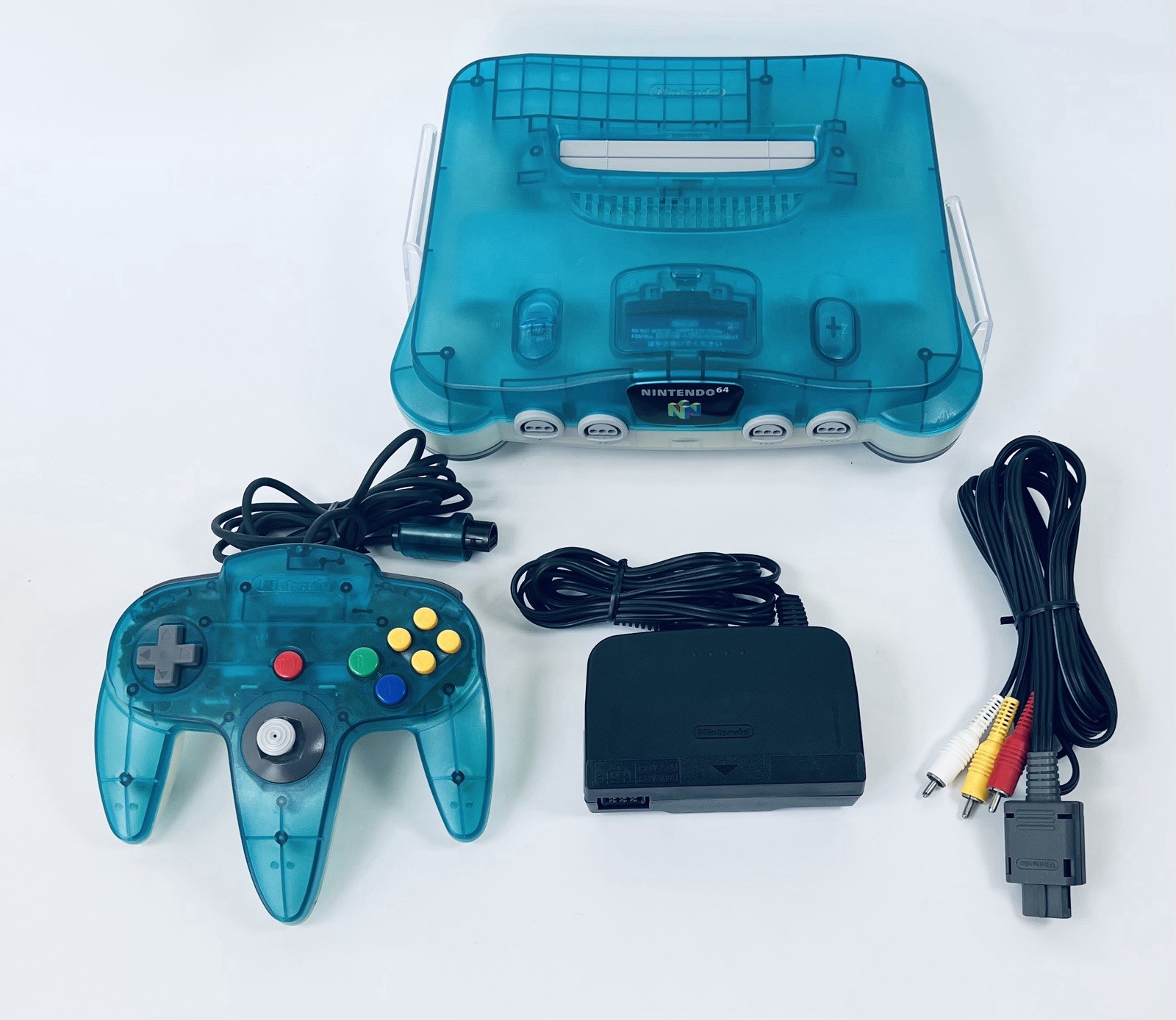 Nintendo 64 Clear Blue Console N64 Chose Controller Cables REGION FREE