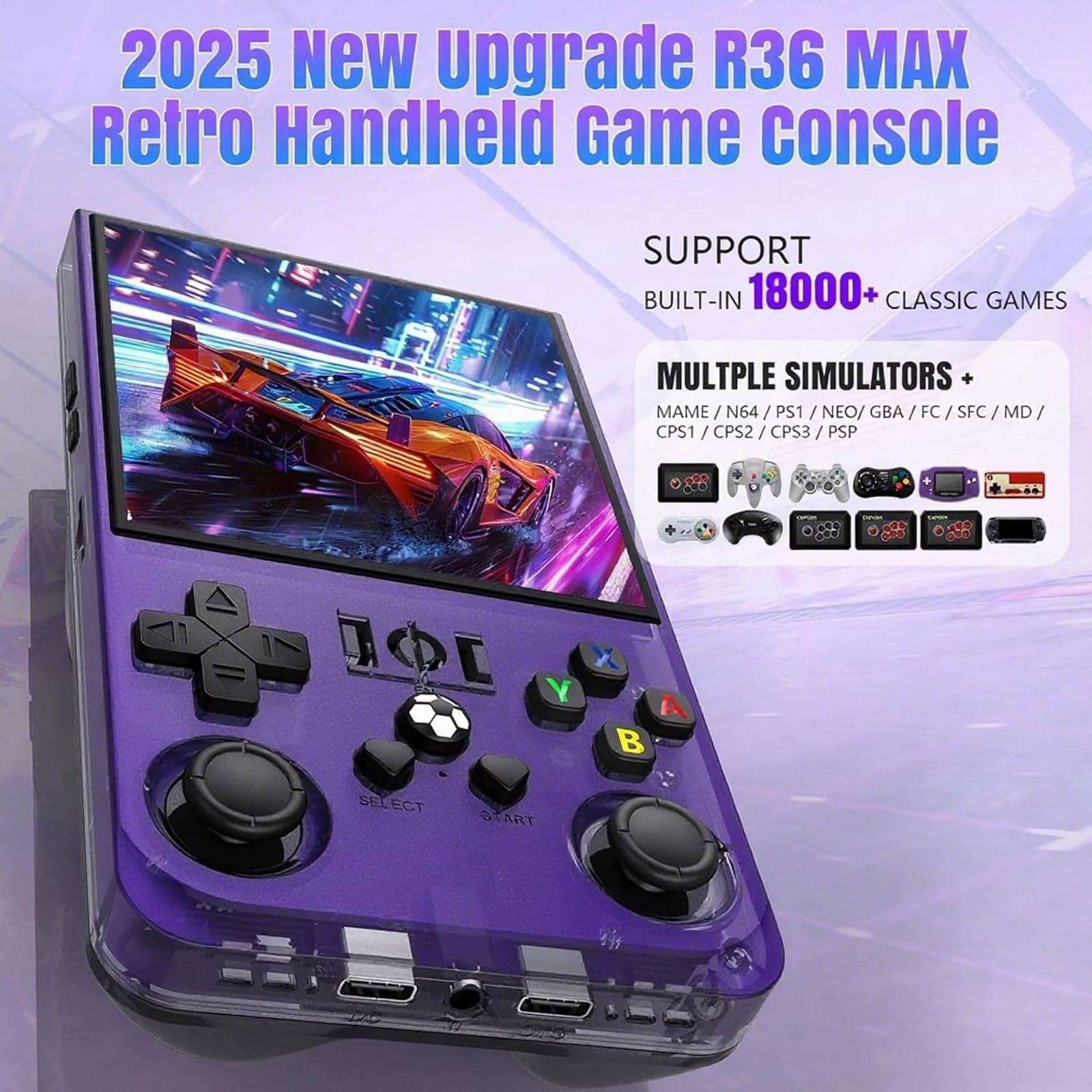 R36MAX Handheld Game Console,Gaming Console with 18000+ Games 128GB Card,4 In…