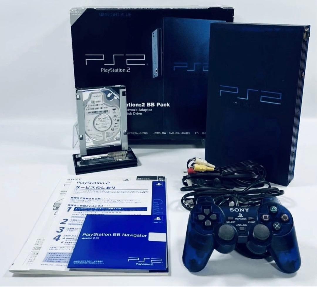 [Good Condition] SONY PS2 SCPH-50000 Midnight Blue