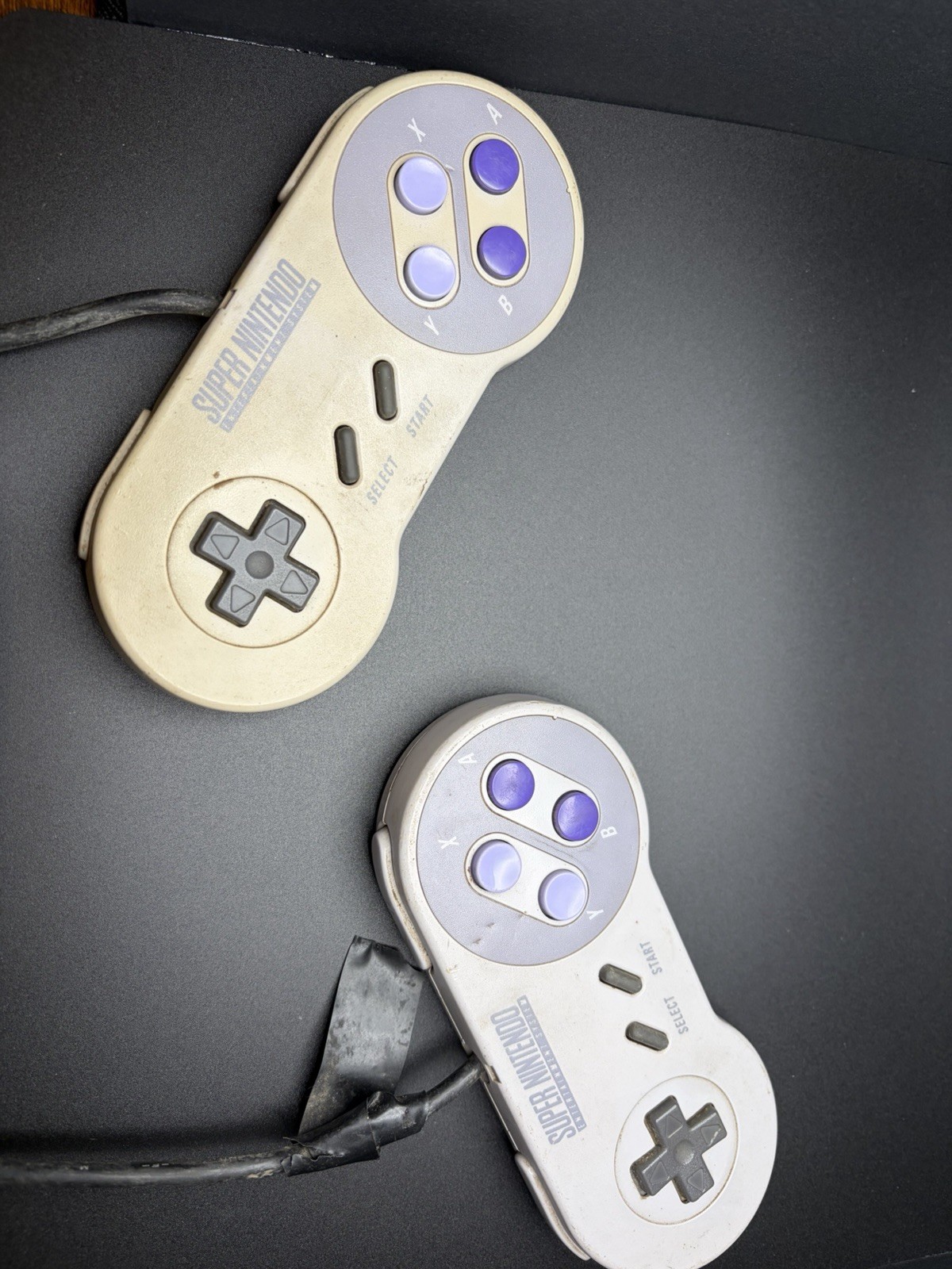 Nintendo SNES Home Console – Gray – Bundle – Cords, Controllers, And Game