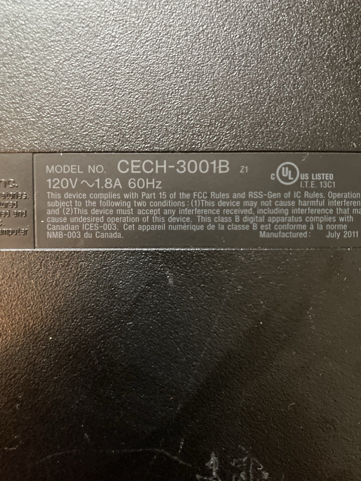 Sony PlayStation 3 PS3 CECH-3001B Slim Console 320GB