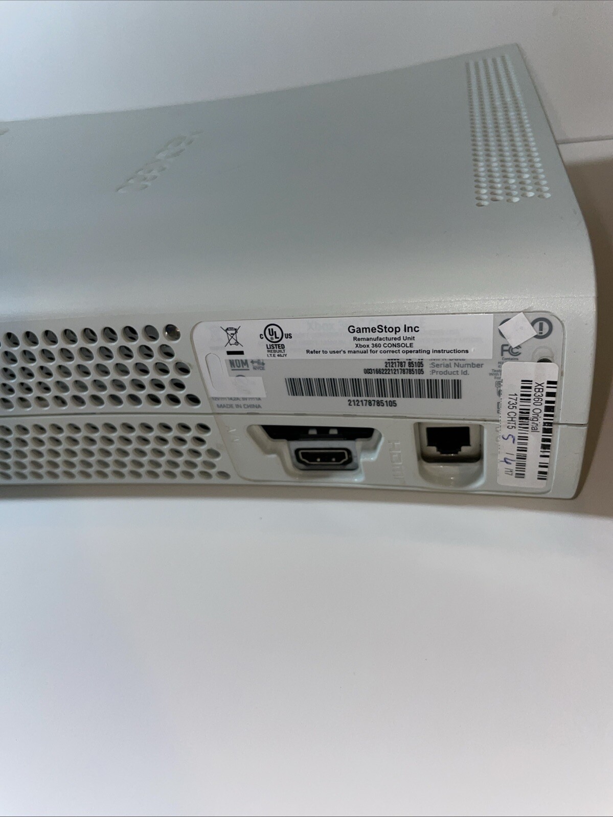 Microsoft XBox 360 Original Matte White Video Game Consol Gamestop