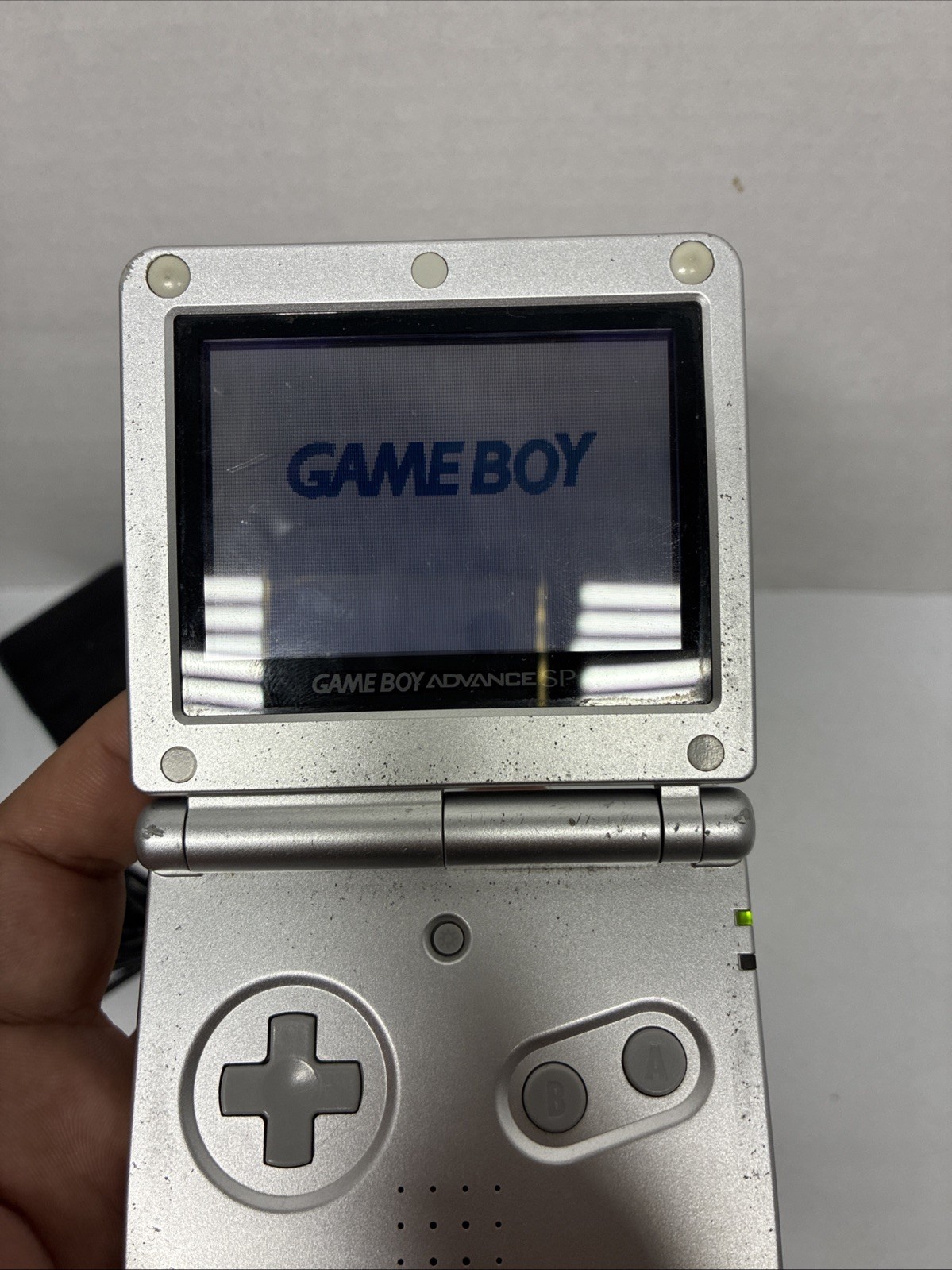 Nintendo Game Boy Advance SP AGS-001 Platinum Silver Console – Tested & Works
