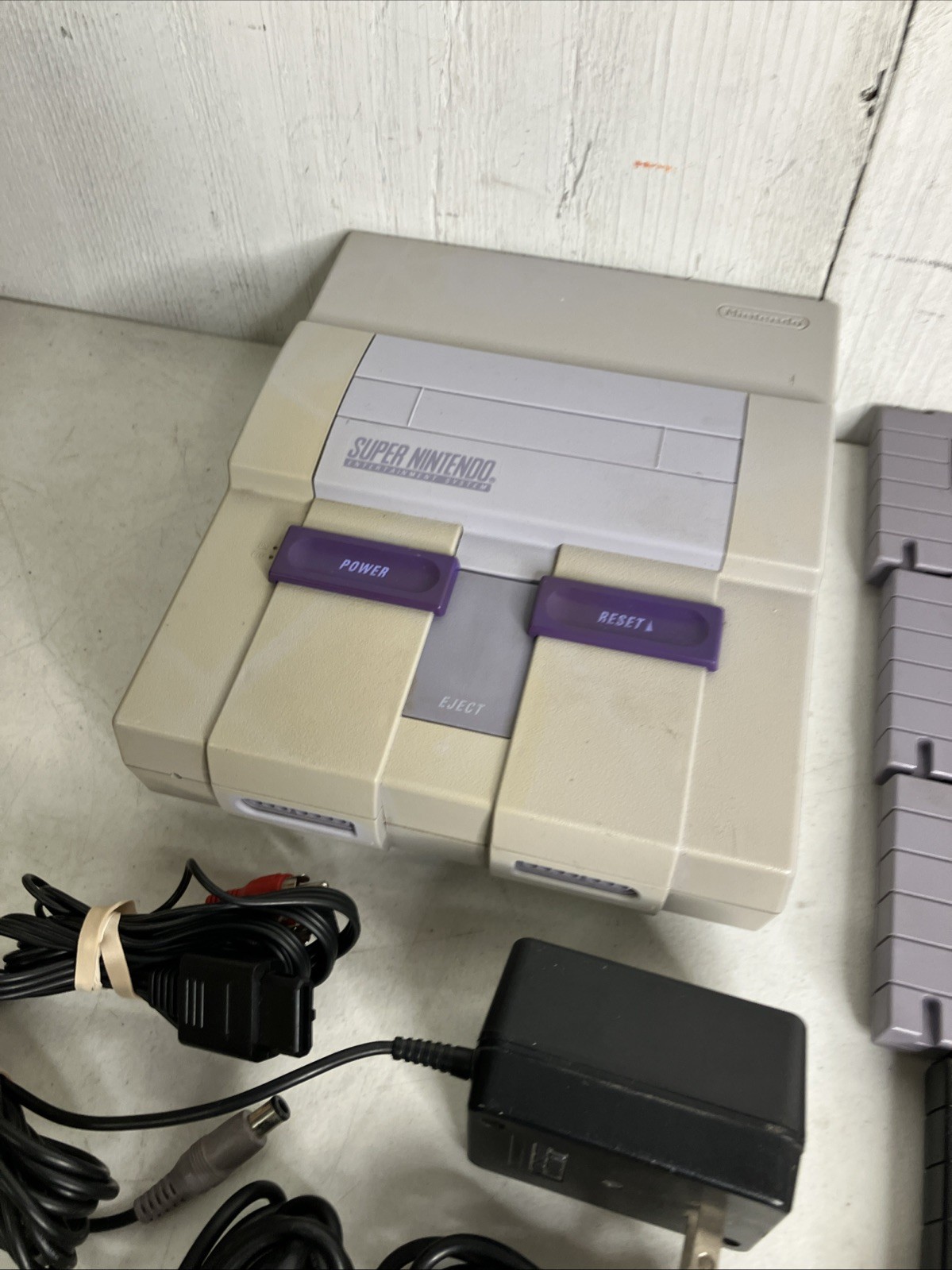 Super Nintendo SNES System Console Bundle 10 Games Super Mario World TMNT IV