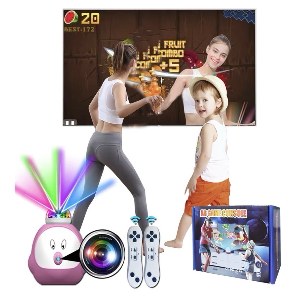 TV Game Console with 100+ Games, 2 Wireless Controllers, HDMI Plug & Play – I…
