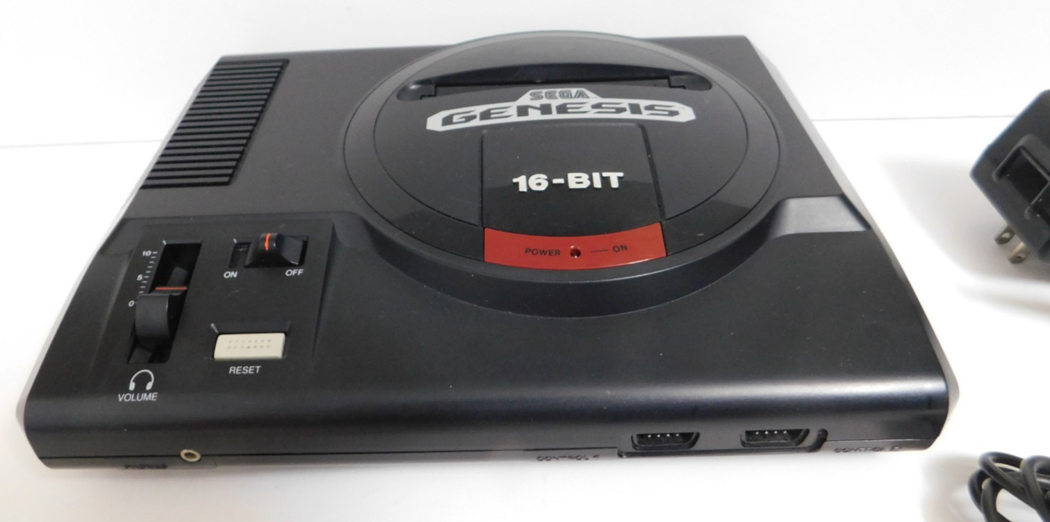 Sega Genesis Model 1601 System OEM Console Power & AV Cable Tested Working Good