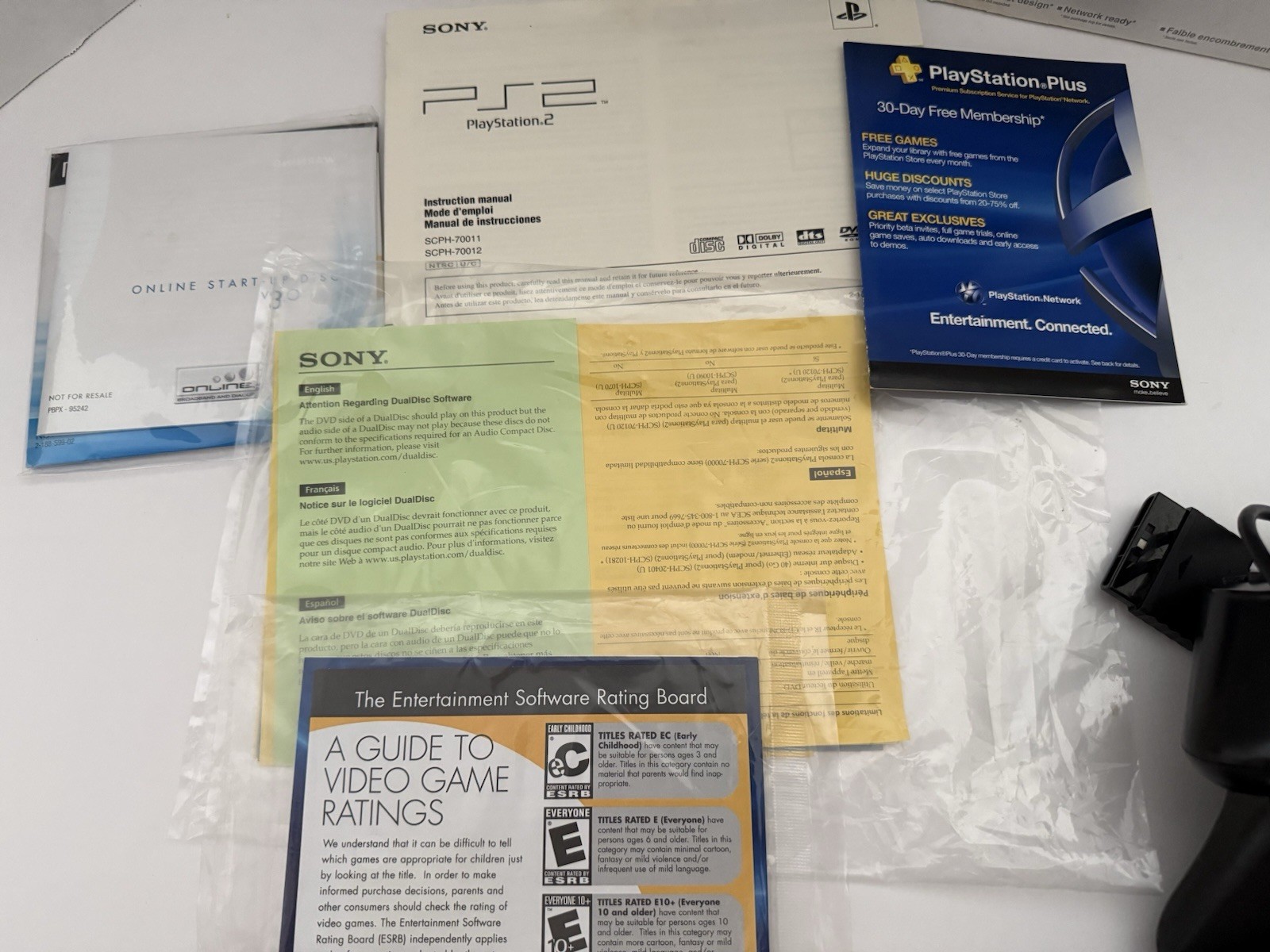 PS2 Slim With Original Box Manuals 4 Controllers 10 Games 2 Memory Cards Tested