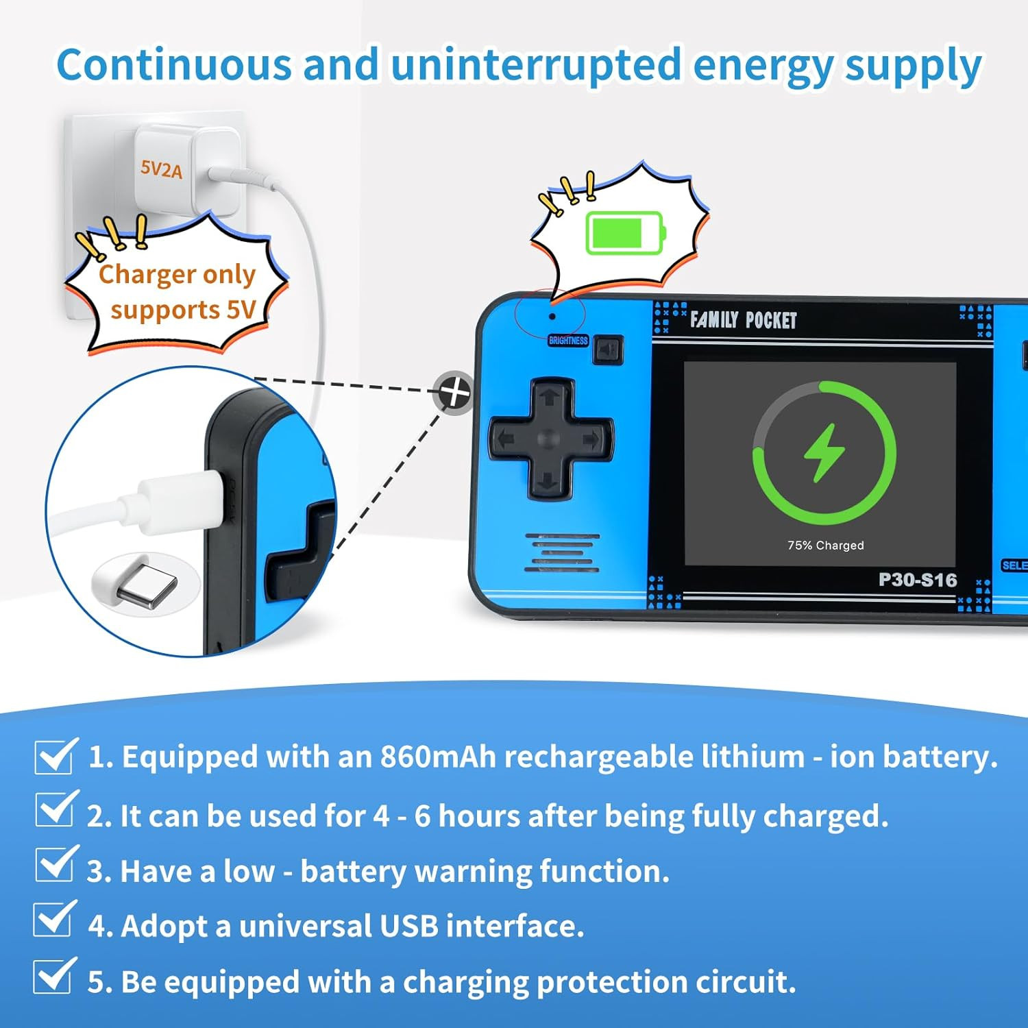Handheld Game for Kids -Preloaded 220 Retro Video Games, Portable Gaming Player