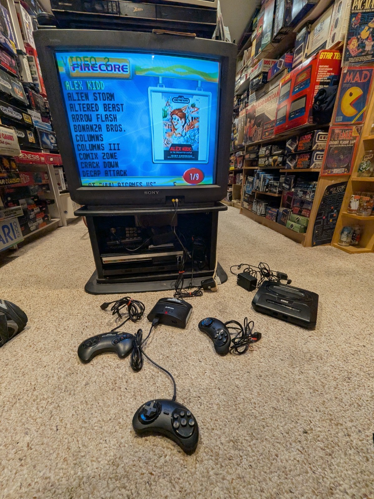 Sega Genesis Model 2 With Bonus A.t Games Genesis Unit.