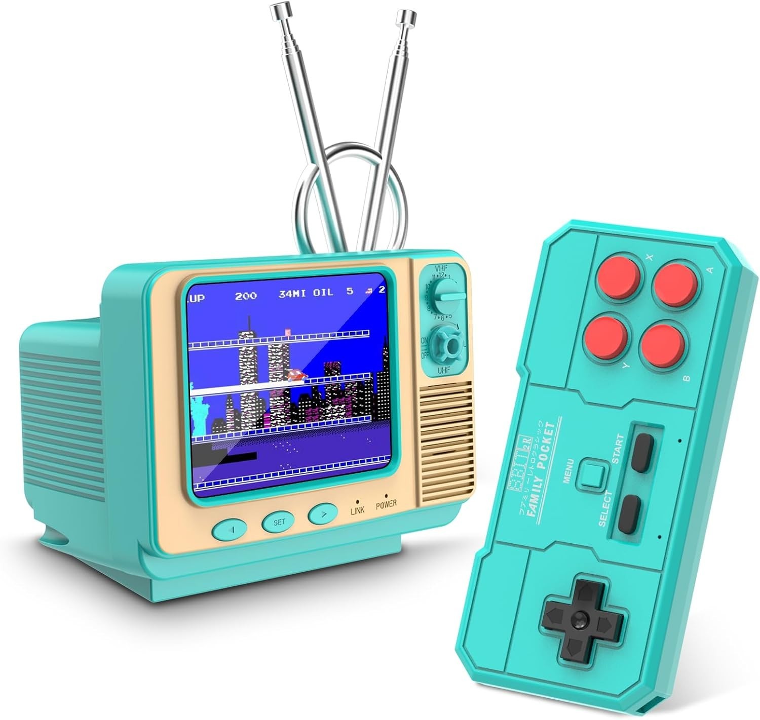 Retro Handheld Game Console – GV300S JALECO+168 Classic Games Mini TV Style w…