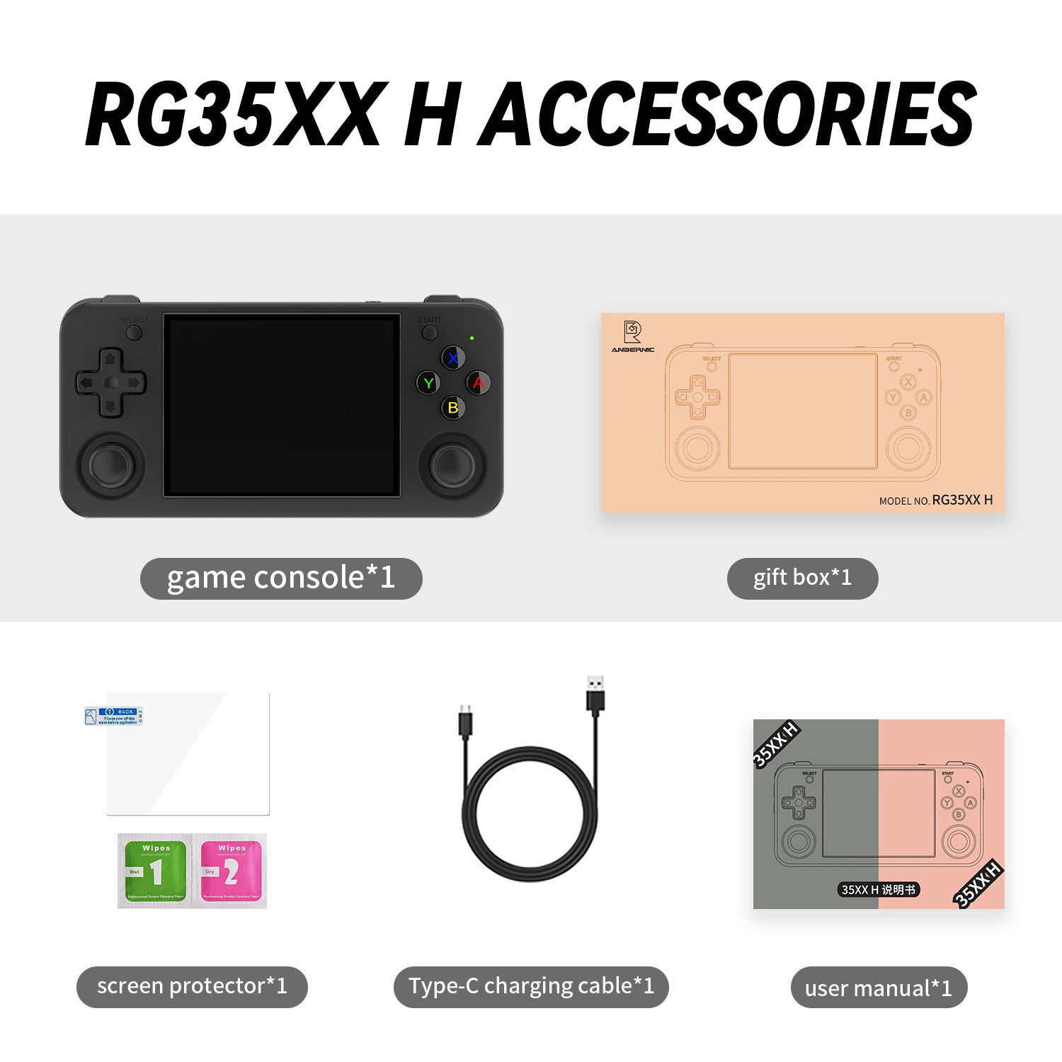 RG35XX H Handheld Game Console Linux 3.5 Inch IPS Screen H700 Retro Video Games