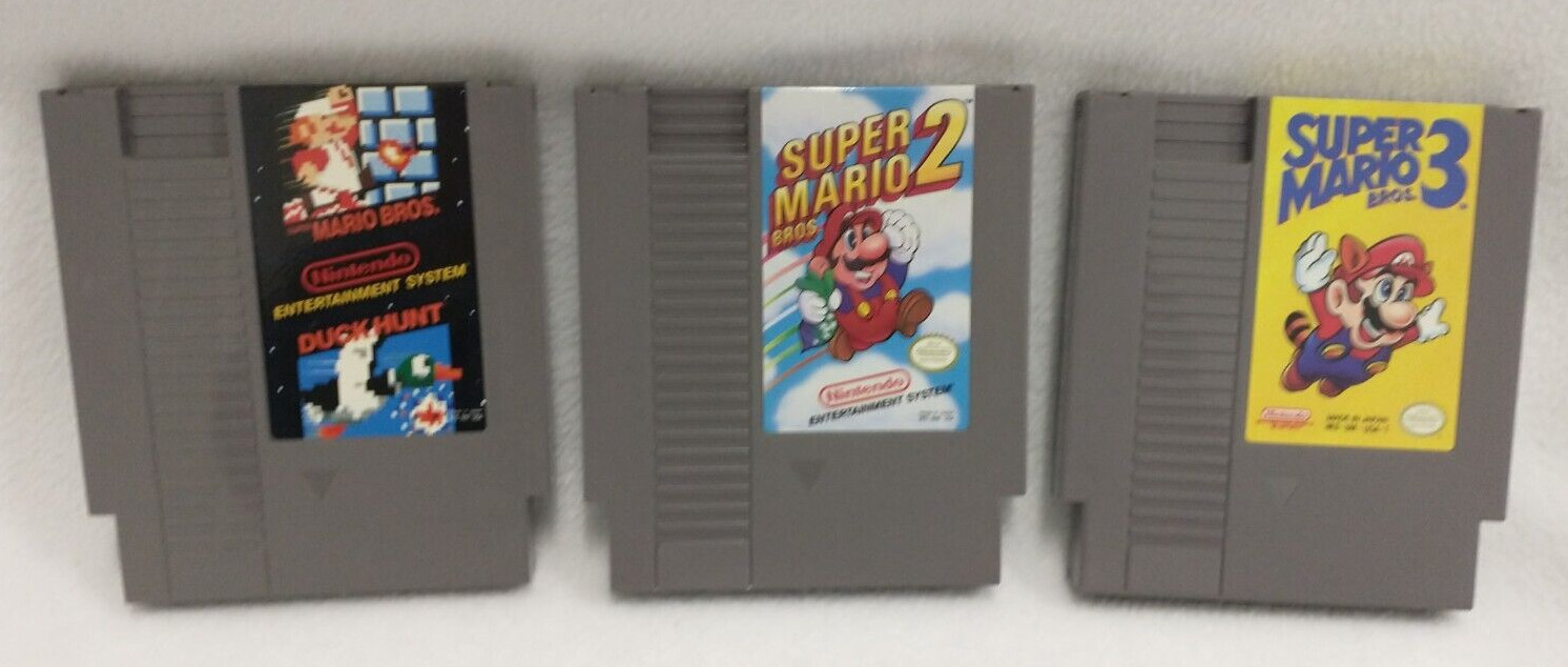 NES Nintendo Custom Hand Painted Console Mario Trilogy (1,2,3) Bundle-Tested