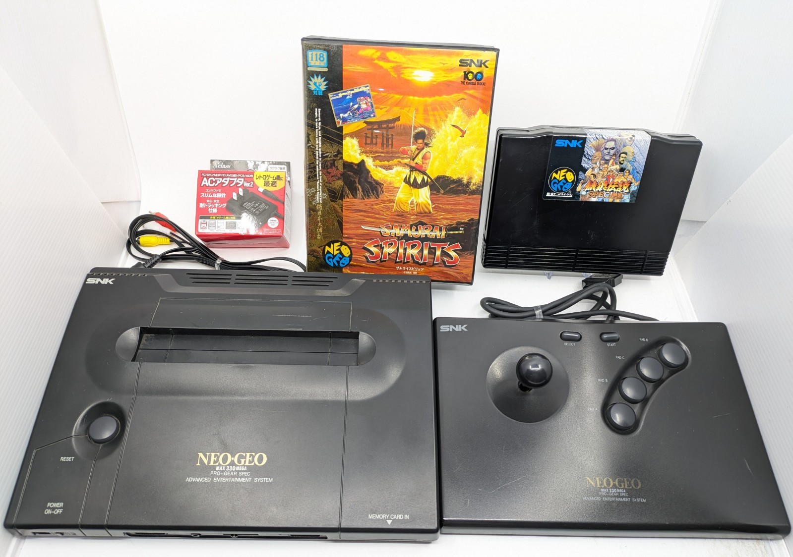 Neo Geo AES Console NEO-0 SNK + Samurai Spirits + Fatal Fury Tested Japan