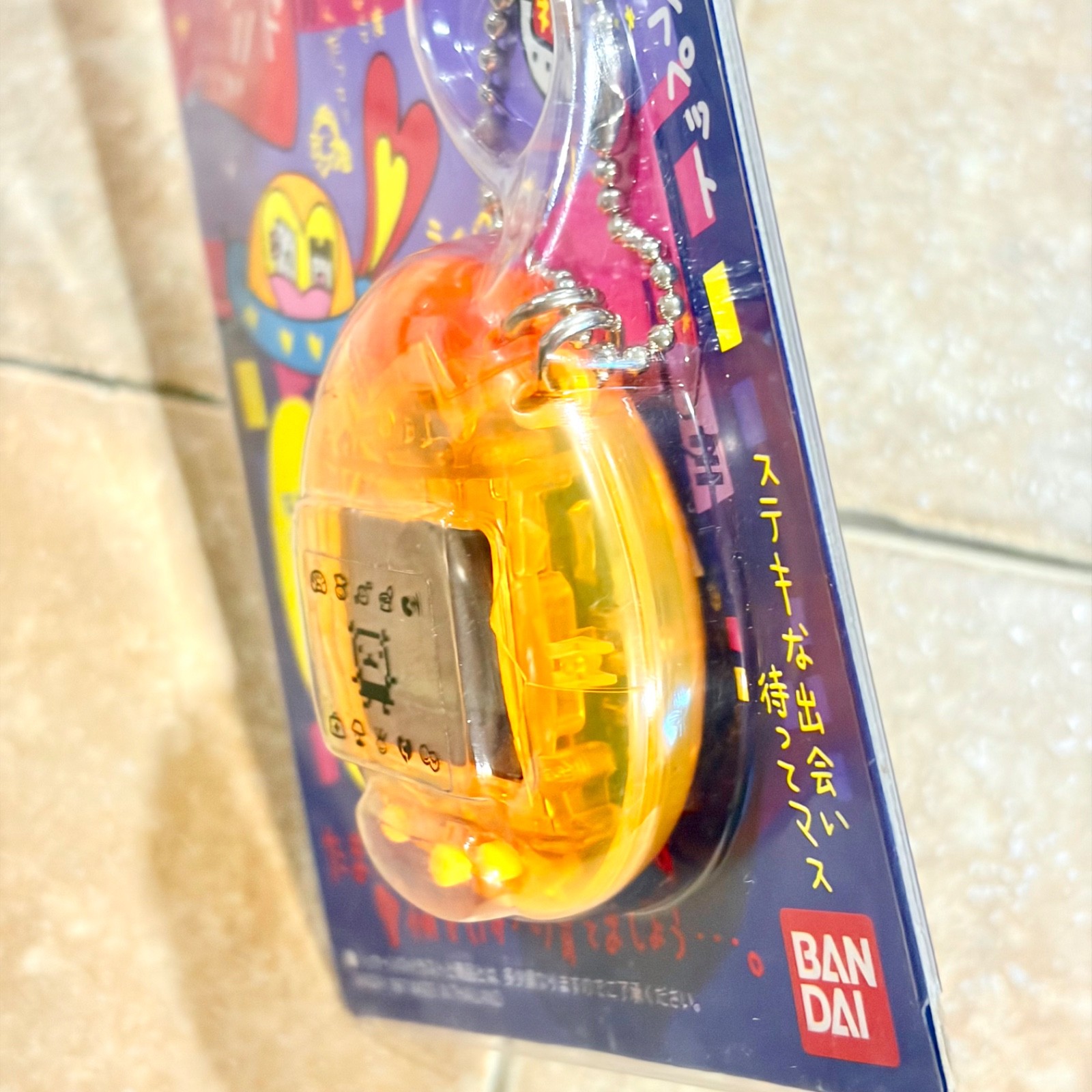 Bandai Tamagotchi (Osutchi Mesutchi) Clear Orange 1997 Digital Pet Japan TESTED