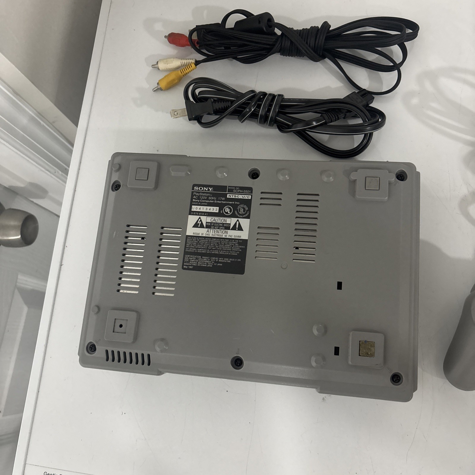 Sony PlayStation 1 Console Wired RCA RF Cables Not Tested