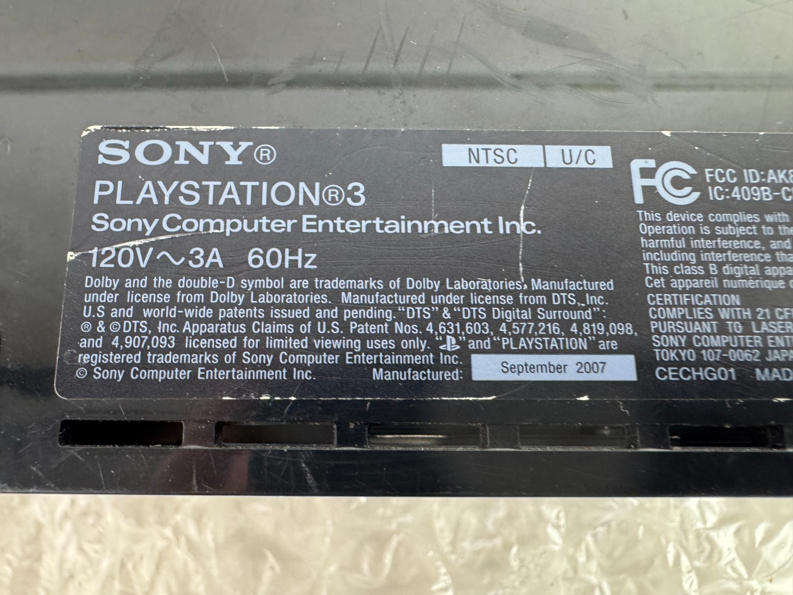 Sony PS3 Playstation CECHG01 Gaming Console Only – Black