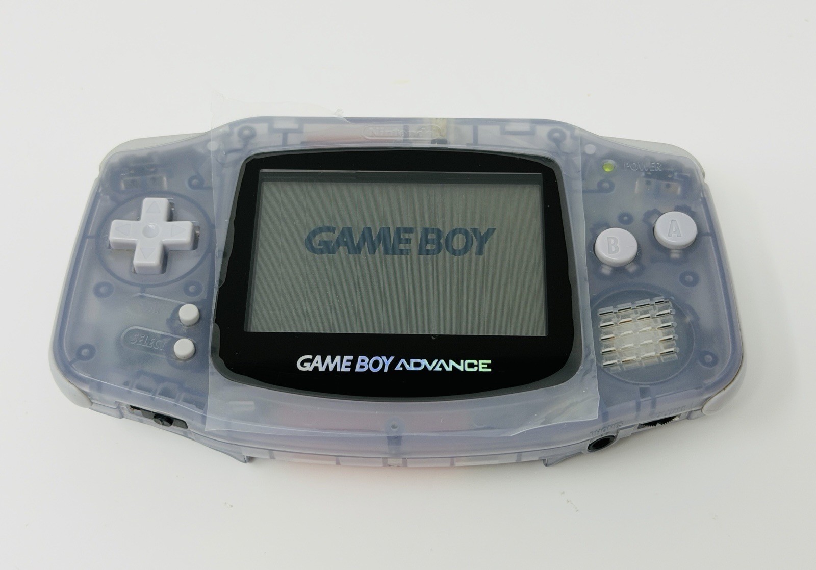 Nintendo Game Boy Advance Clear Glacier Handheld Console New Screen Lens System