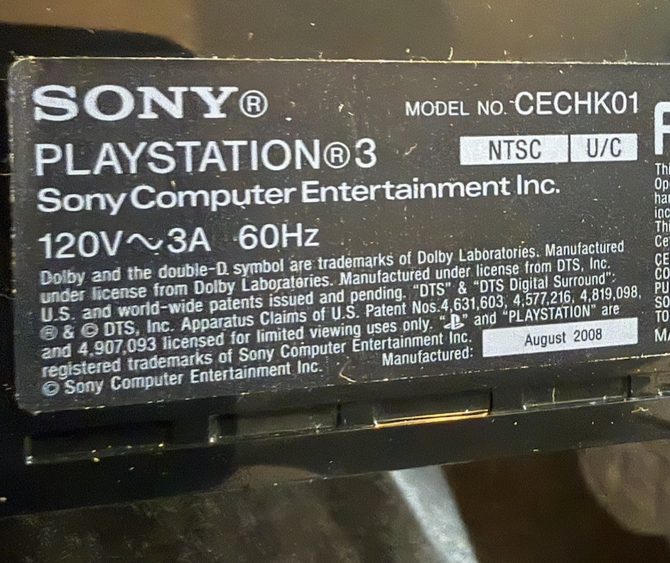 Sony PlayStation 3 PS3 Black 80GB Powers On-Shuts Off Org. Box, Controller -READ