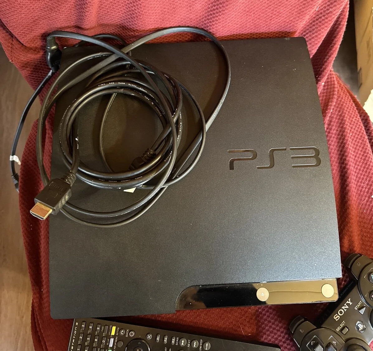 Sony PlayStation 3 PS3 Slim Console CECH-232GB+ Controller/Cables 8 Games read