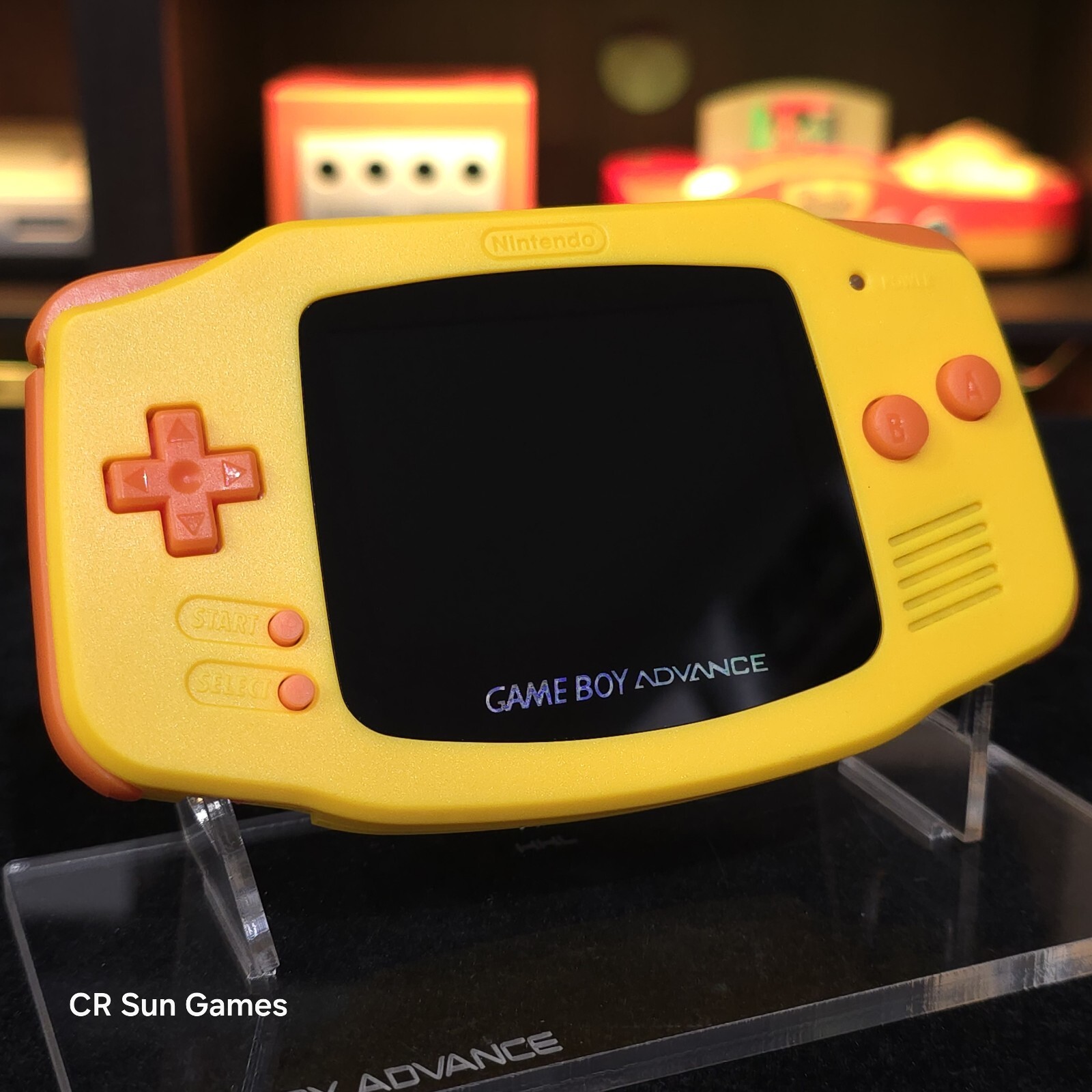 Yellow Game Boy Advance GBA iPS V5 LCD USB-C 1800 mAh Rechargeable Battery
