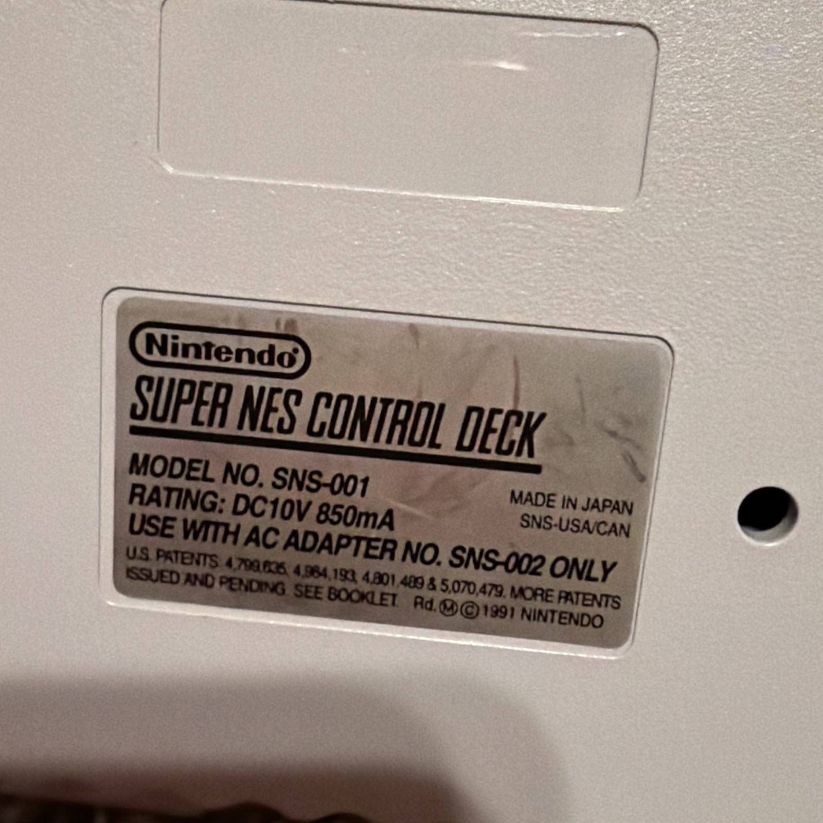Super Nintendo SNES with 2 Controllers And Cords Working READ