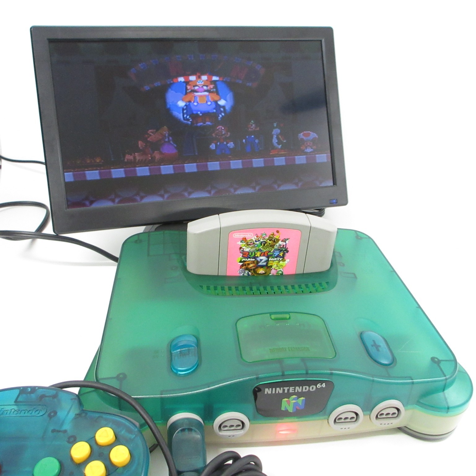 【Very Good】Nintendo 64 N64 Console Clear Blue Controller Adapter Japanese Ver.