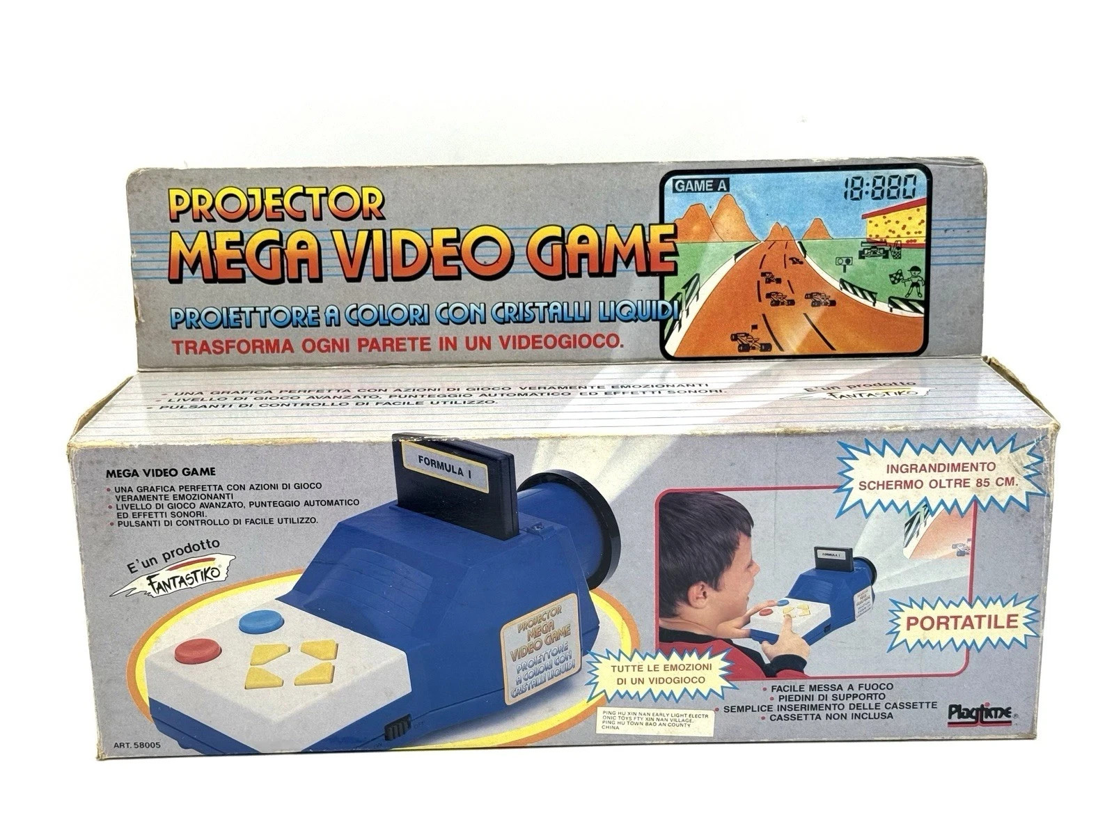1988 PLAYTIME LIGHT GAMES PROJECTOR LCD SCREEN HANDHELD NOS + 3 Games # HD