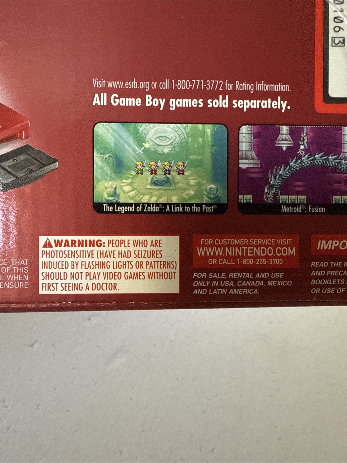 Nintendo Game Boy Advance SP GBA Flame Red Console Sealed Box Rare New Sealed