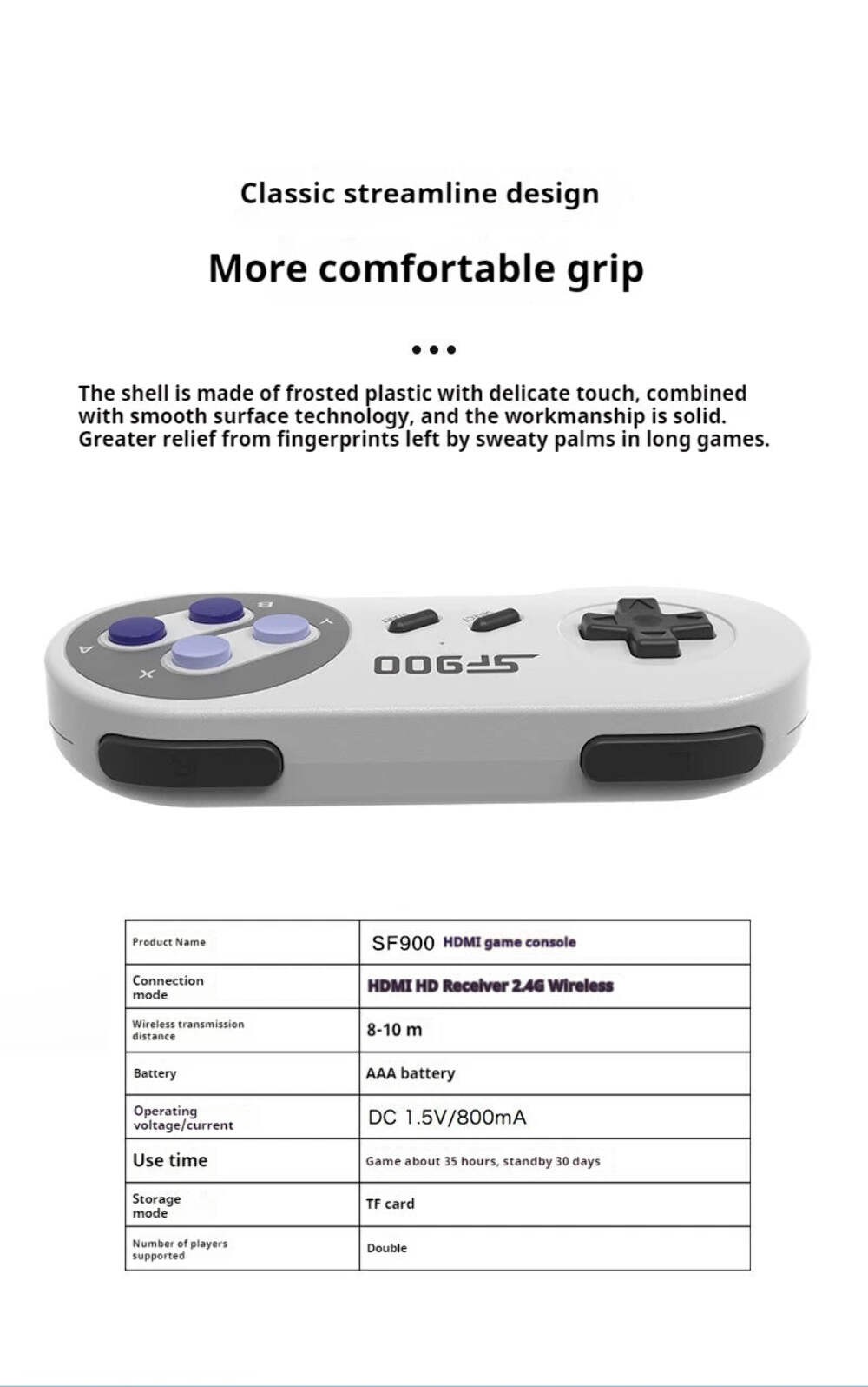 SF900 Mini Video Game Console 2.4G Dual Wireless Console Game Stick 5000 Classic