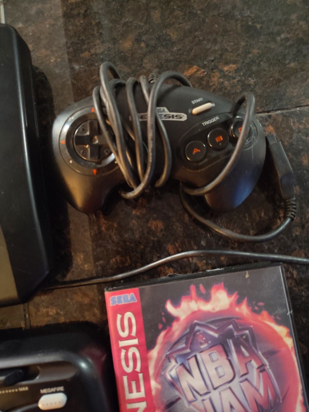 Sega Genesis Console 1 Controller 1 Arcade Stick NBA Jam TE And All Cables Read