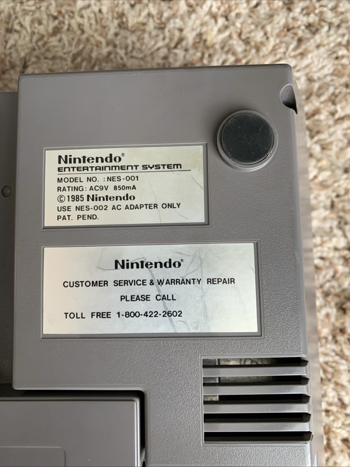 Original Nintendo NES Console w/ Super Mario Duck Hunt Game ONLY! Works – READ!