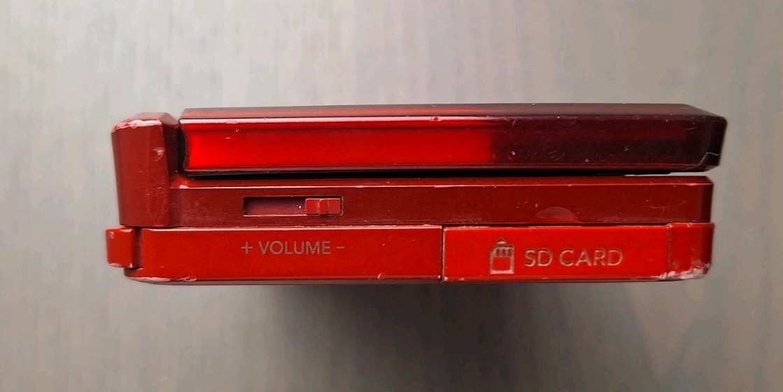 Nintendo 3DS Flare Red Region Free Console 16GB Tested w/ Charger & Stylus