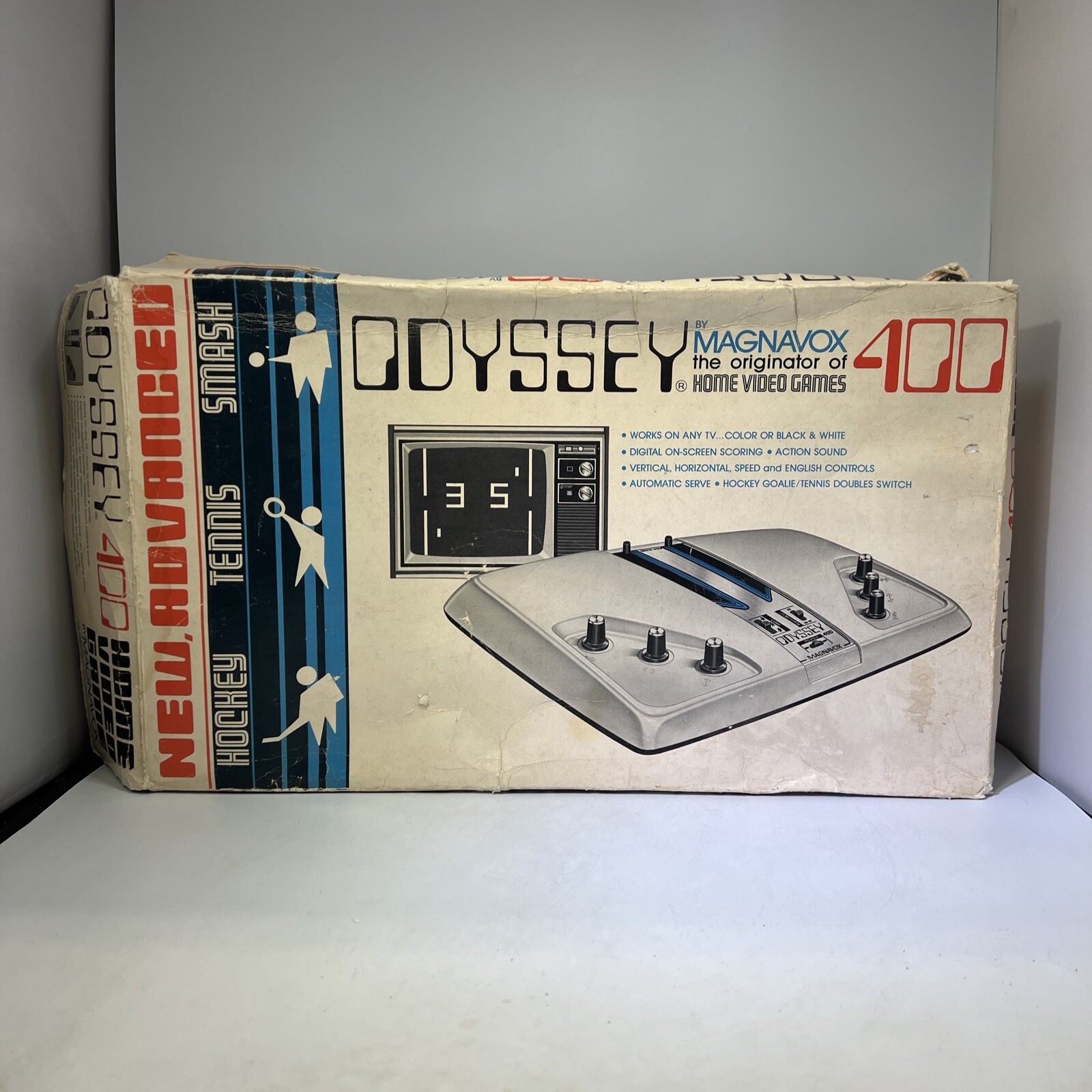 Vintage Odyssey 400 By Magnavox Home Video Game Console Box DMG #ML