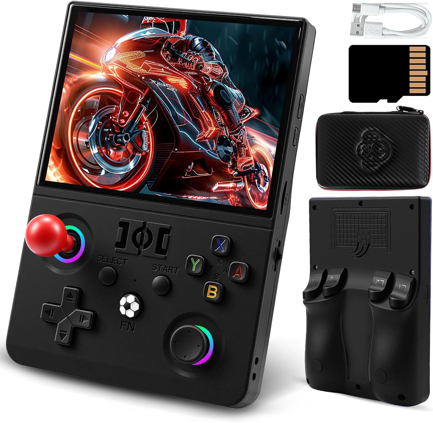R36MAX2 Retro Gaming Console, 4.5 Inch 4K HD IPS Screen Retro Video Game Console
