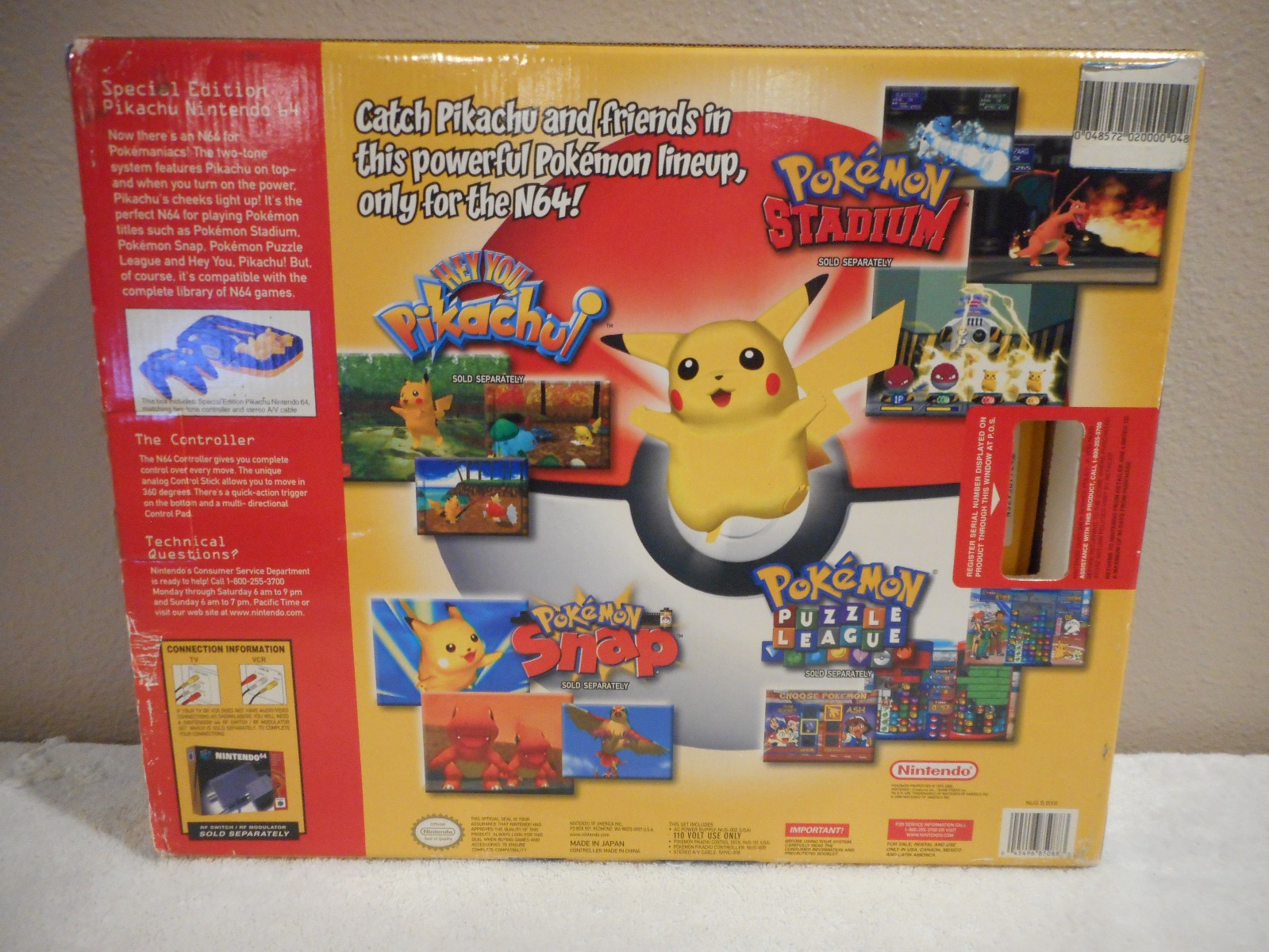 Nintendo 64 Pokémon Pikachu Edition Console – With Box and Foam – (NUS-101)