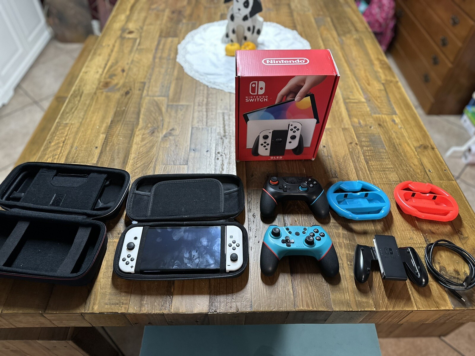 Nintendo Switch OLE – 64GB – White + 256GB Micro & Full E-Game Library!